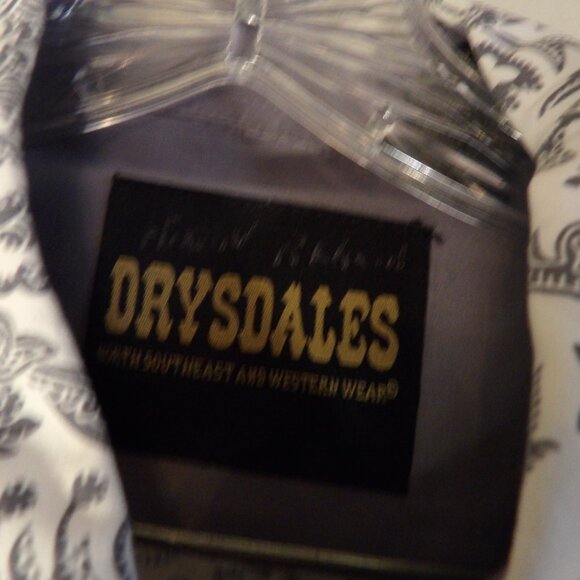 Drysdale's Pearl Snap Paisley Western Wear Shirt Sz LT - Picture 6 of 7